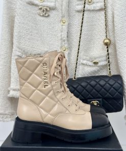 Chanel | Chanel Classic Autumn/Winter Double C Diamond Grid Letter Thick Heel Short BootsThe3rubg4tt