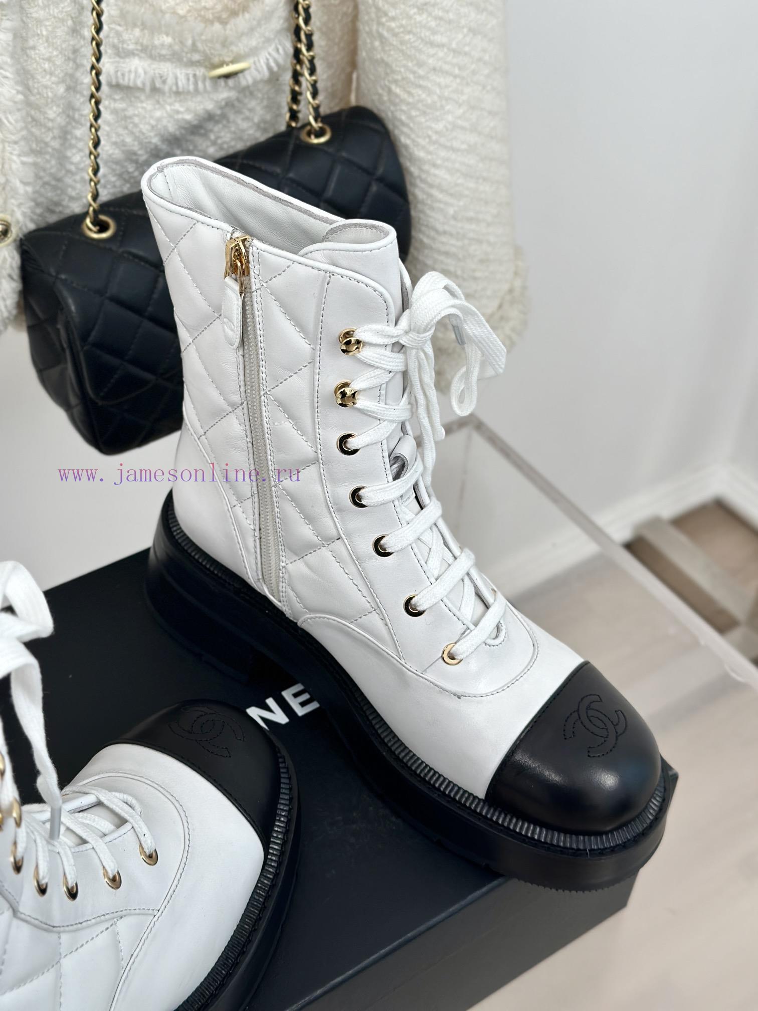 Chanel | Chanel Classic Autumn/Winter Double C Diamond Grid Letter Thick Heel Short BootsTheh19tmq4v - Image 6