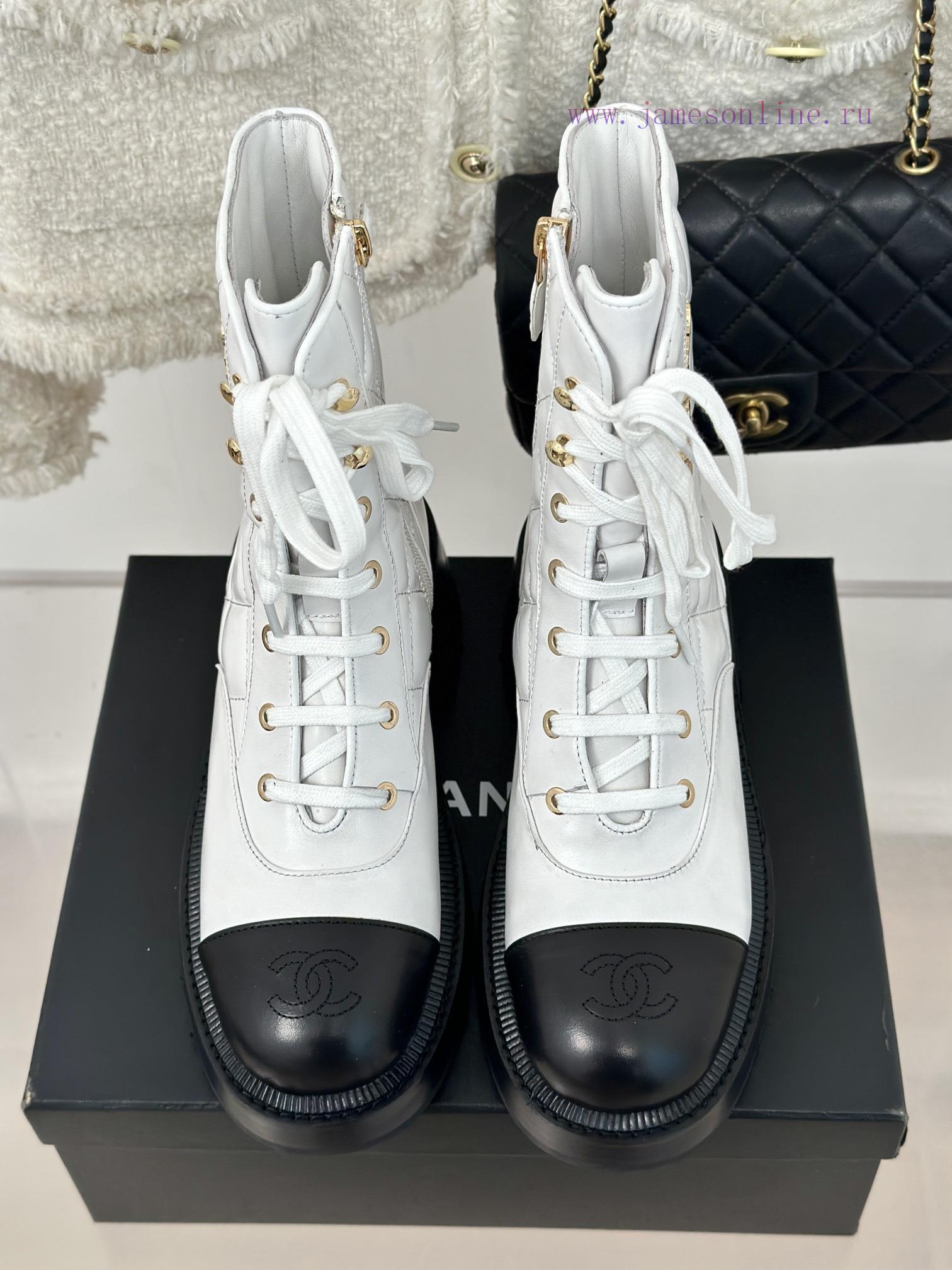 Chanel | Chanel Classic Autumn/Winter Double C Diamond Grid Letter Thick Heel Short BootsTheh19tmq4v - Image 7