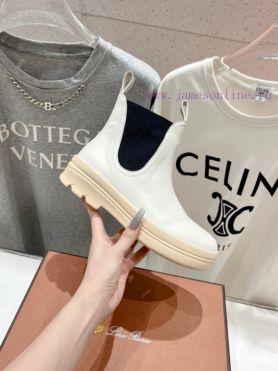 Loropiana LP Nuoyoupianya 24ss Autumn/Winter New Lakeside Leather Chelsea Short BootsThis shuwyqlcn4 - Image 6
