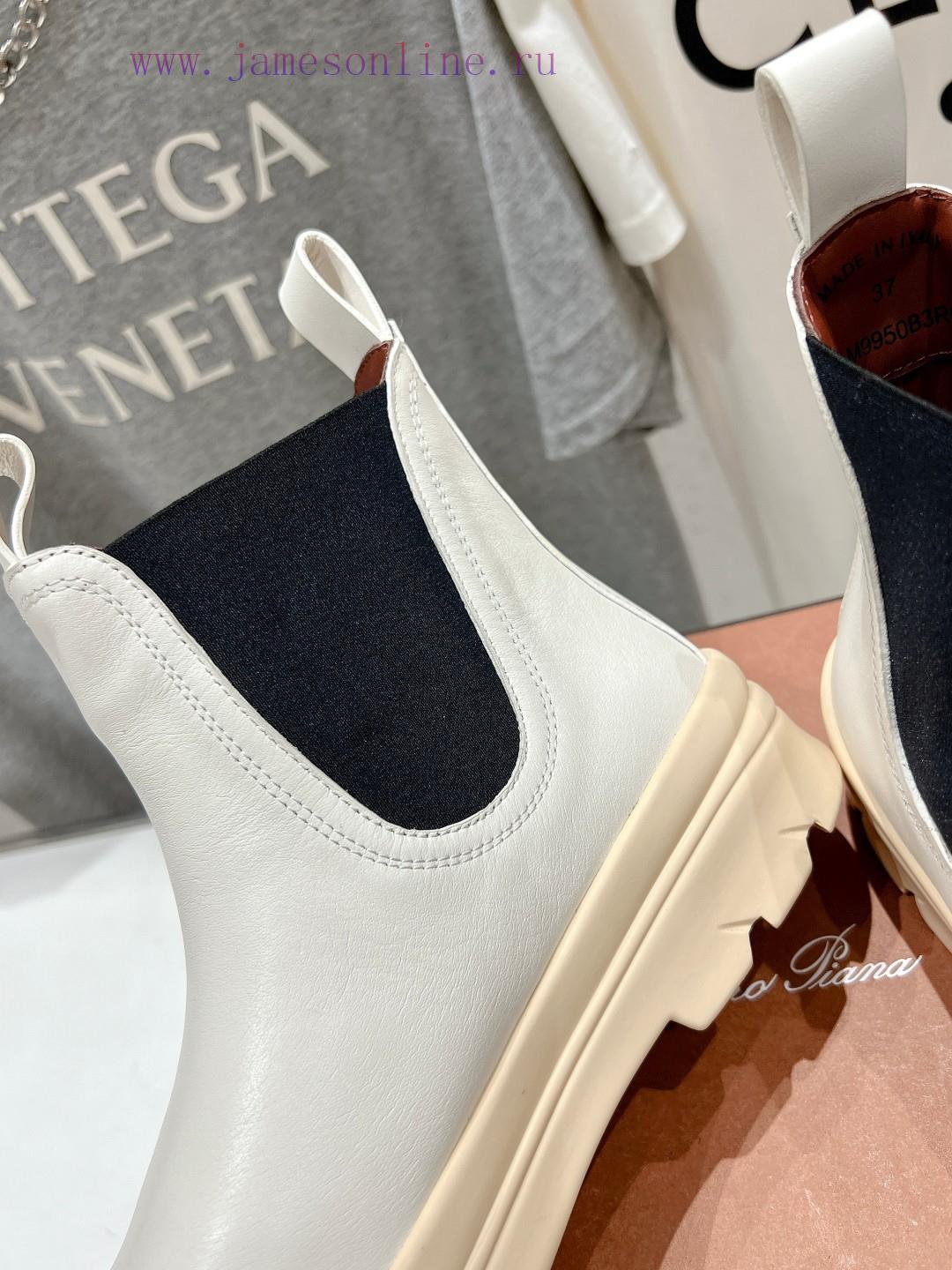 Loropiana LP Nuoyoupianya 24ss Autumn/Winter New Lakeside Leather Chelsea Short BootsThis shuwyqlcn4 - Image 7