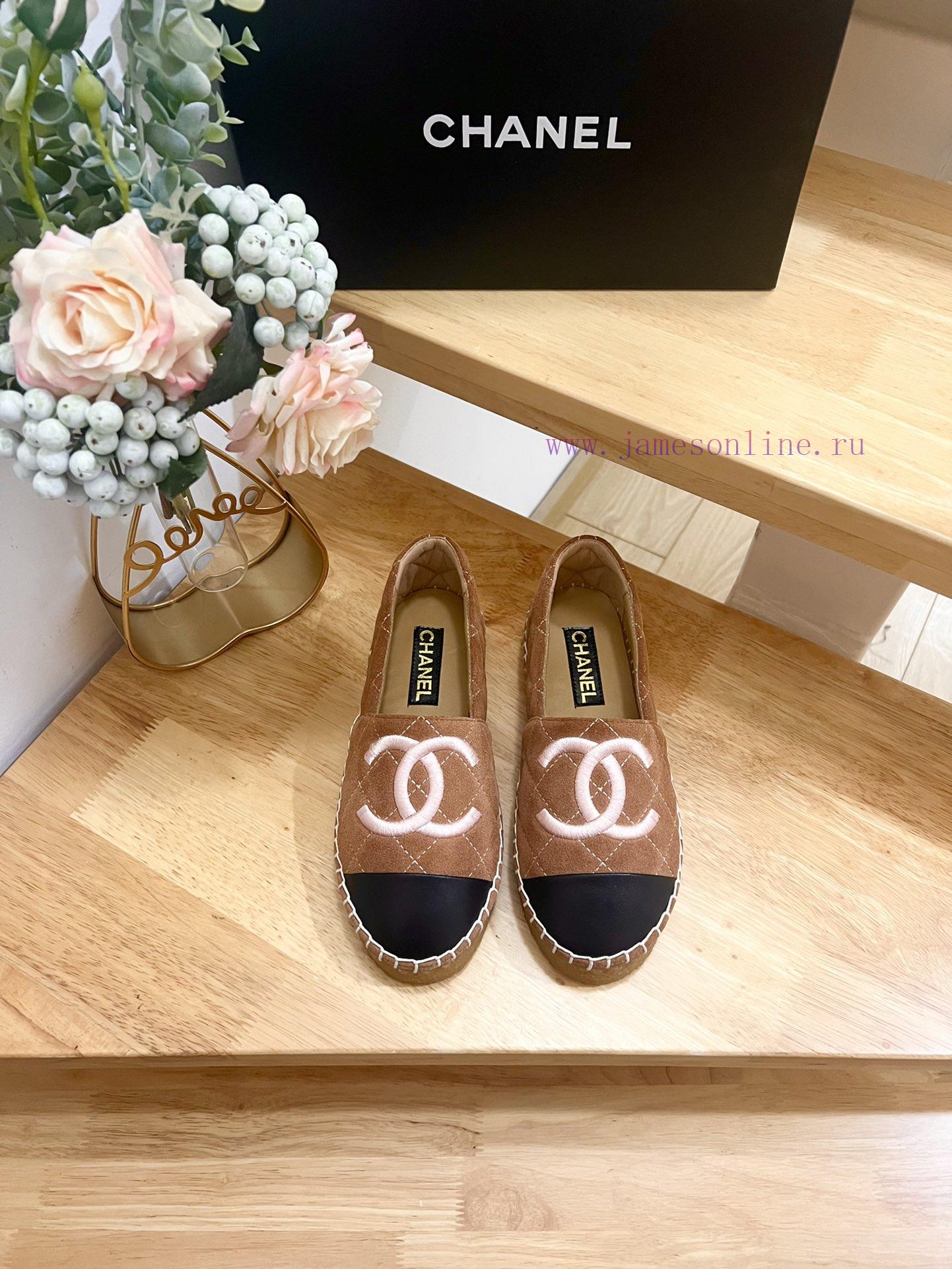 CHANEL Chanel 25ss New Early Spring Double C Color blocked suede calf leather fisherman shoe6enn5vco