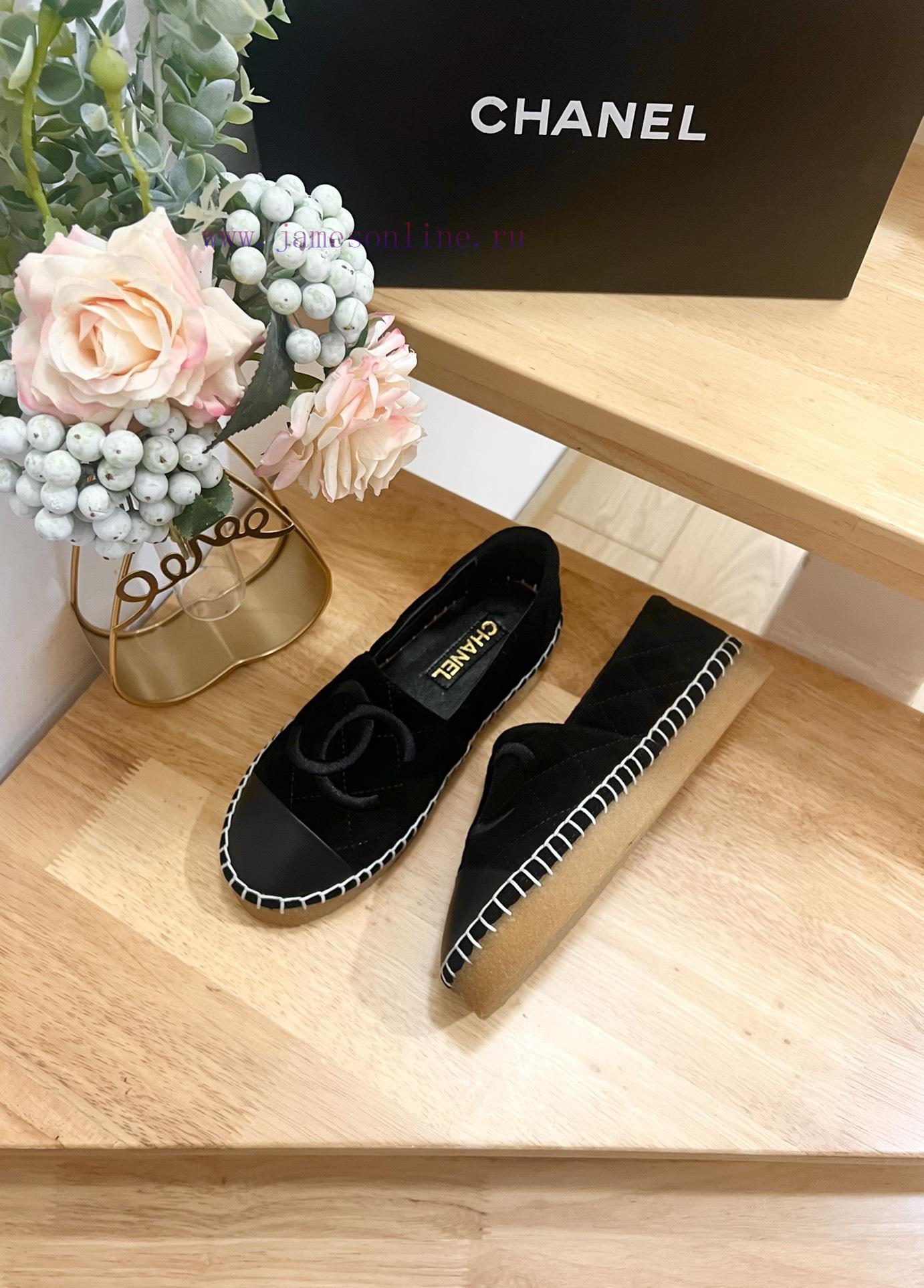 CHANEL Chanel 25ss New Early Spring Double C Color blocked suede calf leather fisherman shoet23tplls - Image 5
