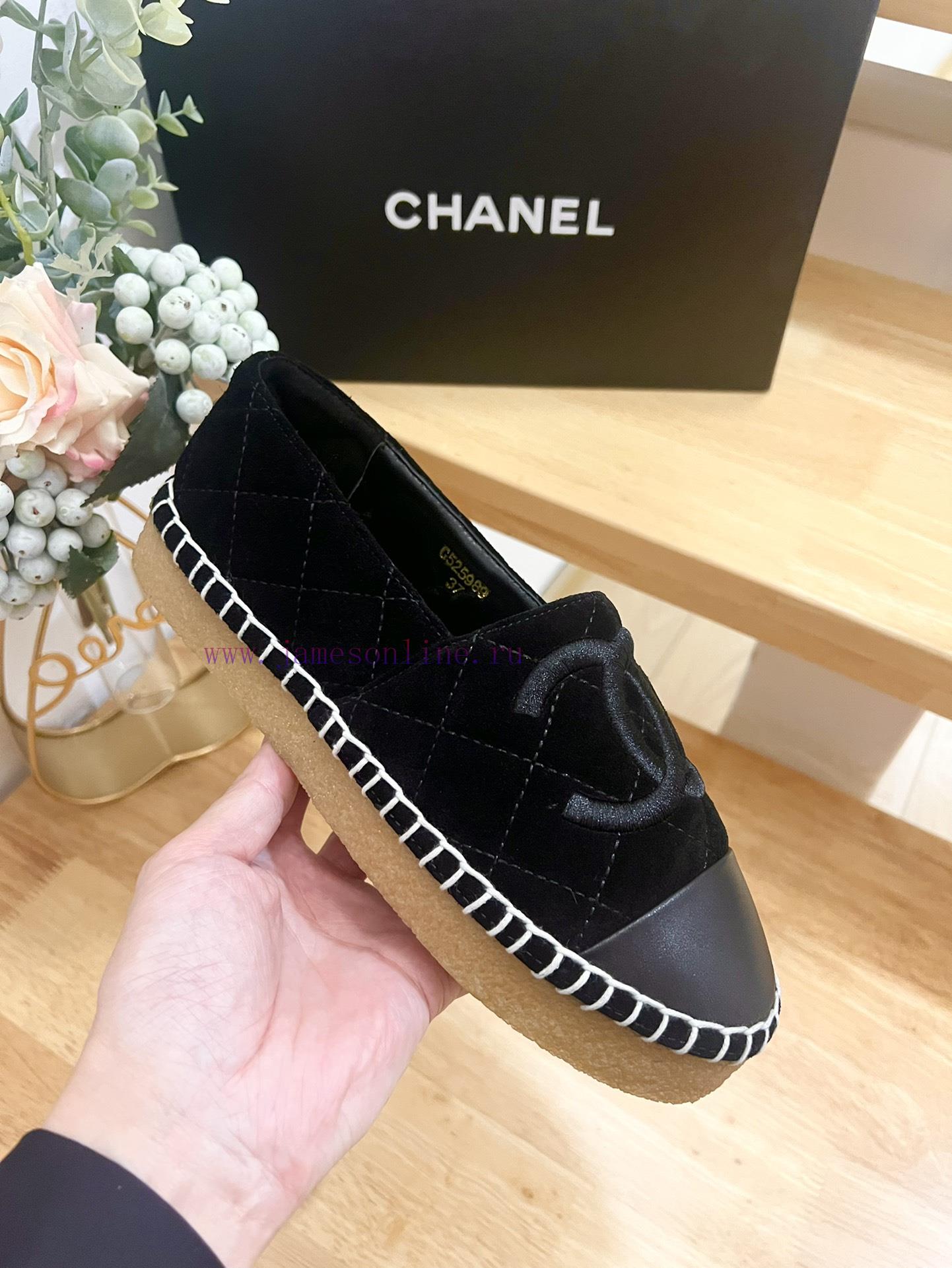 CHANEL Chanel 25ss New Early Spring Double C Color blocked suede calf leather fisherman shoet23tplls - Image 7