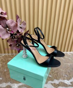 Aquazzura2024 New Top Pineapple Women's Hollow High Heel Sandals Original 1:1 Open Mold Heel9b8z90ah