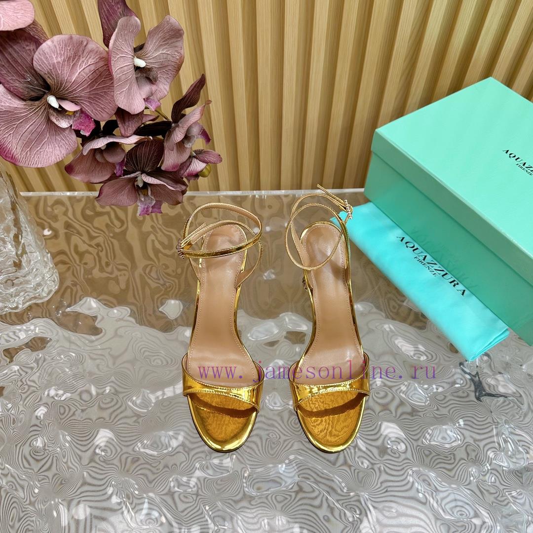 Aquazzura2024 New Top Pineapple Women's Hollow High Heel Sandals Original 1:1 Open Mold Heelzny1da5k - Image 5