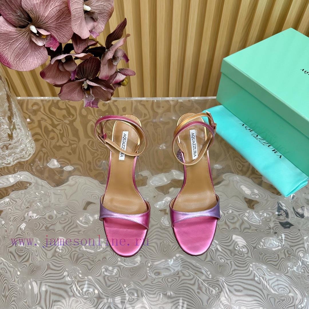 Aquazzura2024 New Top Pineapple Women's Hollow High Heel Sandals Original 1:1 Open Mold Heelzms3cdv8 - Image 5