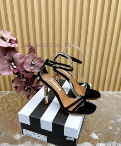 Aquazzura 2024 New Top Pineapple Women's Hollow High Heel Sandals Original 1:1 Open Mold Hee8ust5zgi