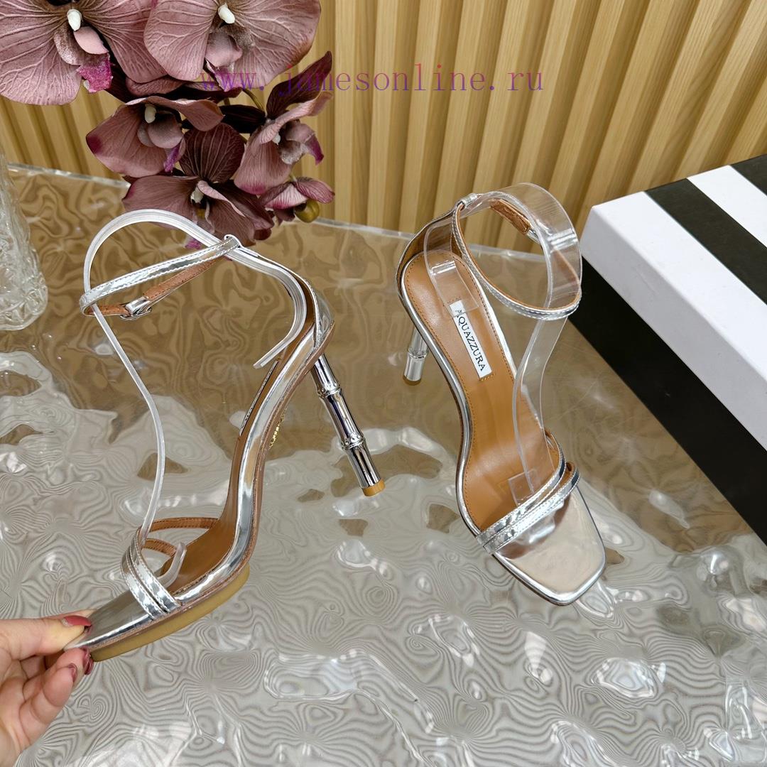 Aquazzura 2024 New Top Pineapple Women's Hollow High Heel Sandals Original 1:1 Open Mold Heew1e3xguc - Image 9