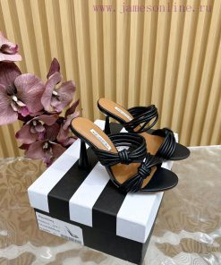 Aquazzura2024 New Top Pineapple Women's Twisted Flower Weaving Slippers High Heel Sandals Orsk2mqjuv