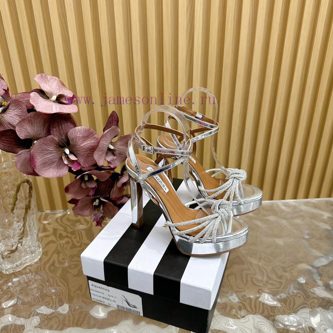 Aquazzura 2024 New Top Pineapple Women's Crystal Twisted Flower Water Platform Dragging Highamiqyq8s - Image 2