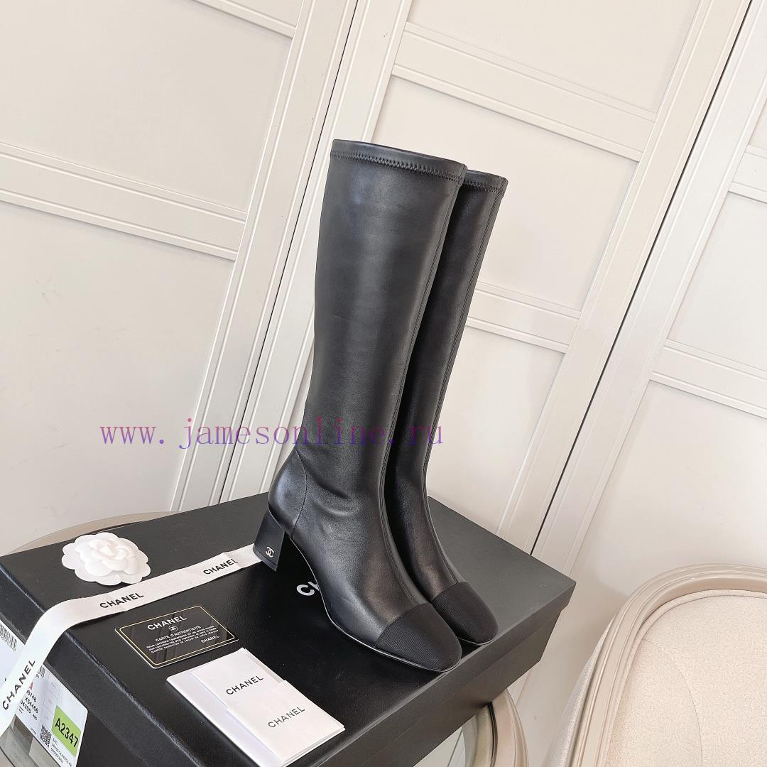 Chanel Chanel timeless classic patchwork thick heel elastic boots interpret elegant Chanel sd10pcy5l - Image 2