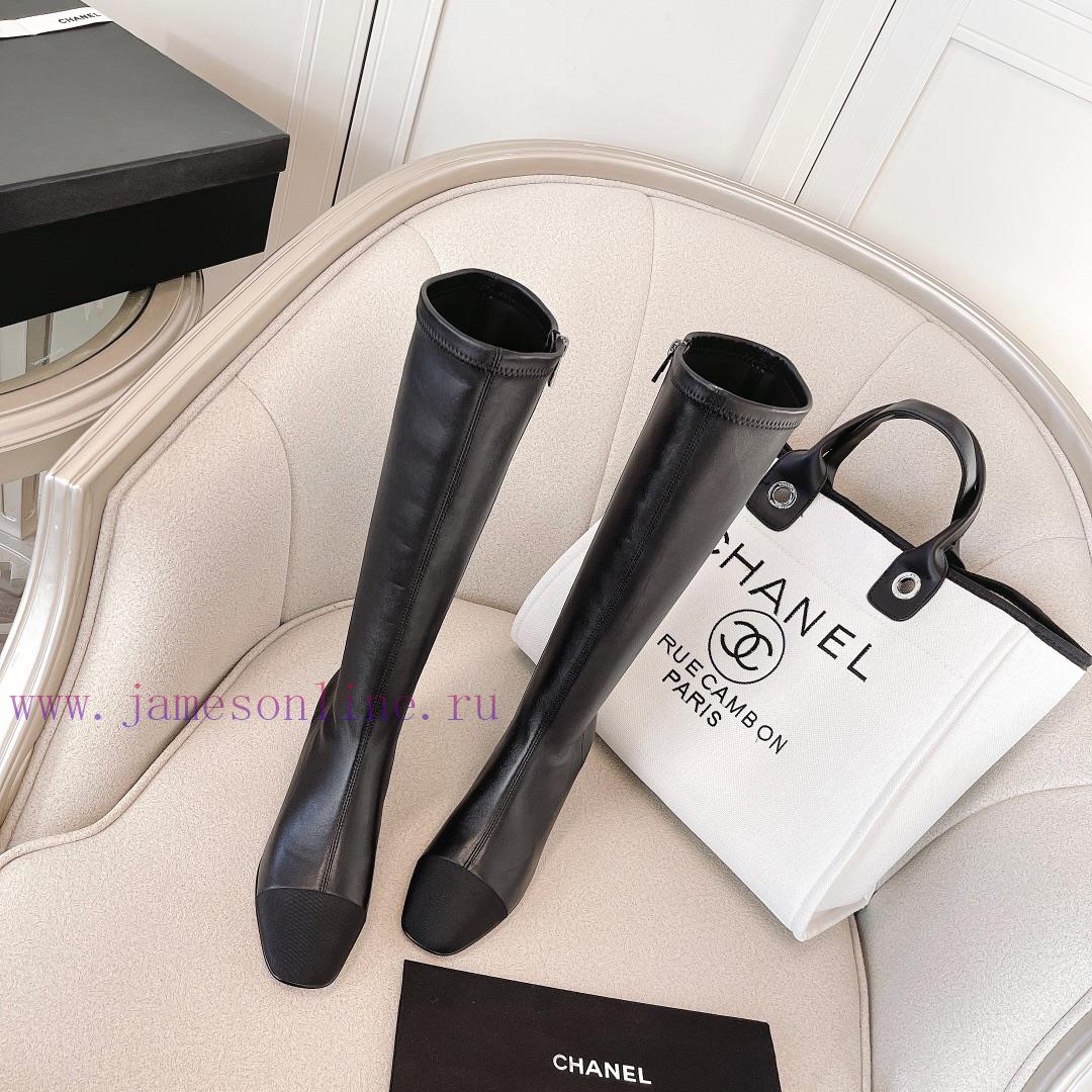 Chanel Chanel timeless classic patchwork thick heel elastic boots interpret elegant Chanel sd10pcy5l - Image 4