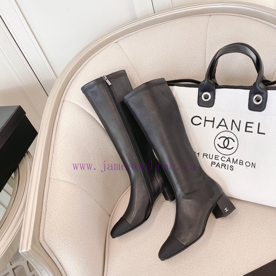 Chanel Chanel timeless classic patchwork thick heel elastic boots interpret elegant Chanel sd10pcy5l - Image 6