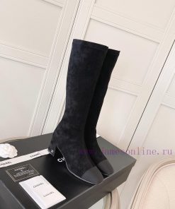 Chanel Chanel timeless classic patchwork thick heel elastic boots interpret elegant Chanel sel6r6dbk