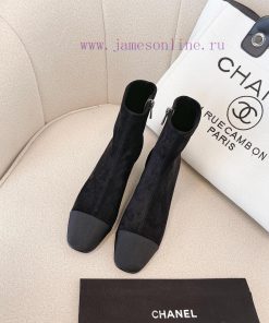 Chanel Chanel timeless classic patchwork thick heel elastic boots interpret elegant Chanel s9614tt4r