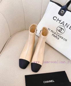 Chanel Chanel timeless classic patchwork thick heel elastic boots interpret elegant Chanel s3tn38awp