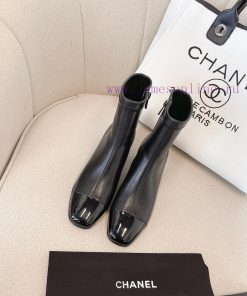 Chanel Chanel timeless classic patchwork thick heel elastic boots interpret elegant Chanel s8mw5uivc