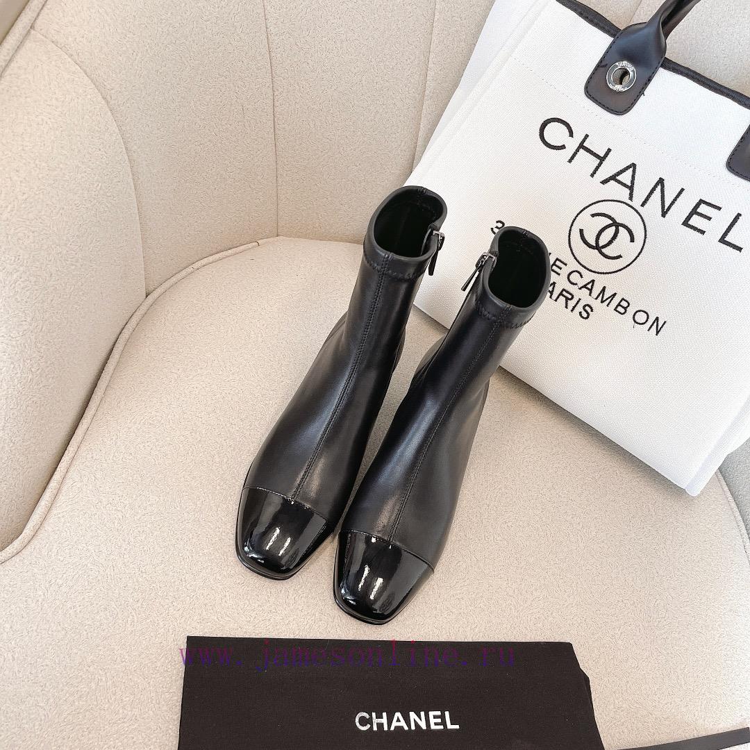 Chanel Chanel timeless classic patchwork thick heel elastic boots interpret elegant Chanel s8mw5uivc - Image 2