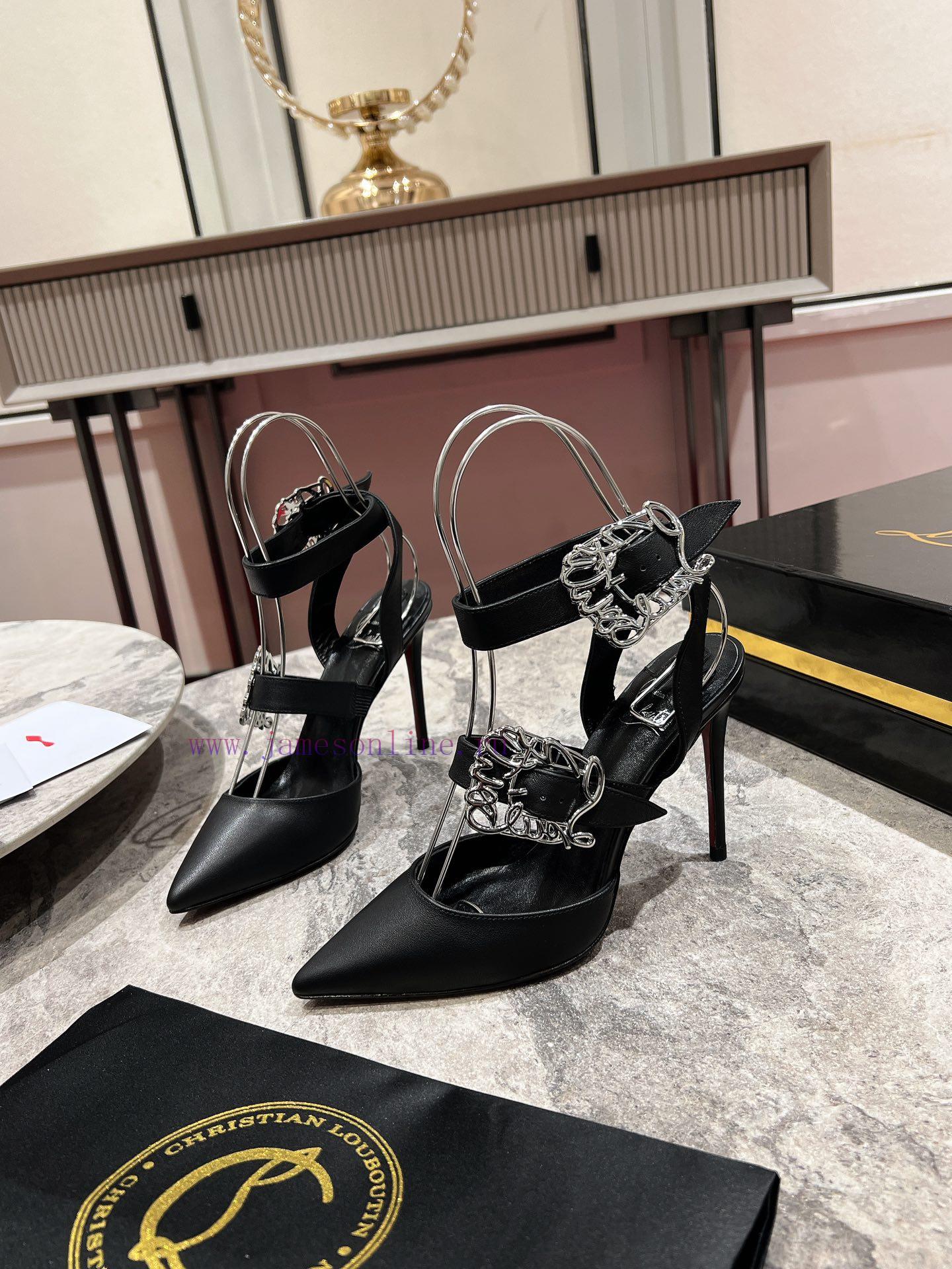 CL buckle shoes ∙ ꫛꫀ w ︎ It comes with 100mm stiletto heels made entirely of black calf leatt34iooed - Image 2
