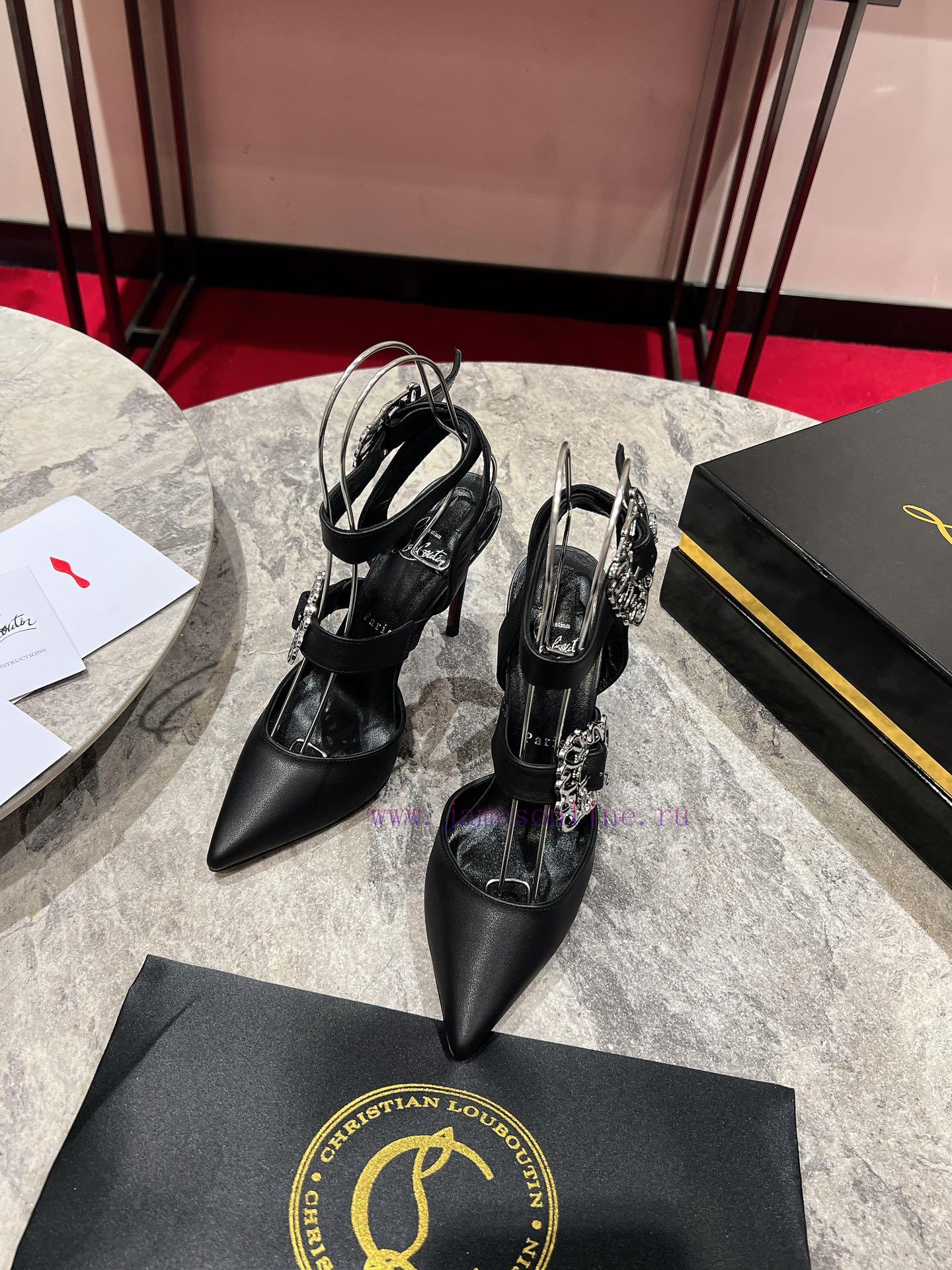 CL buckle shoes ∙ ꫛꫀ w ︎ It comes with 100mm stiletto heels made entirely of black calf leatt34iooed - Image 3