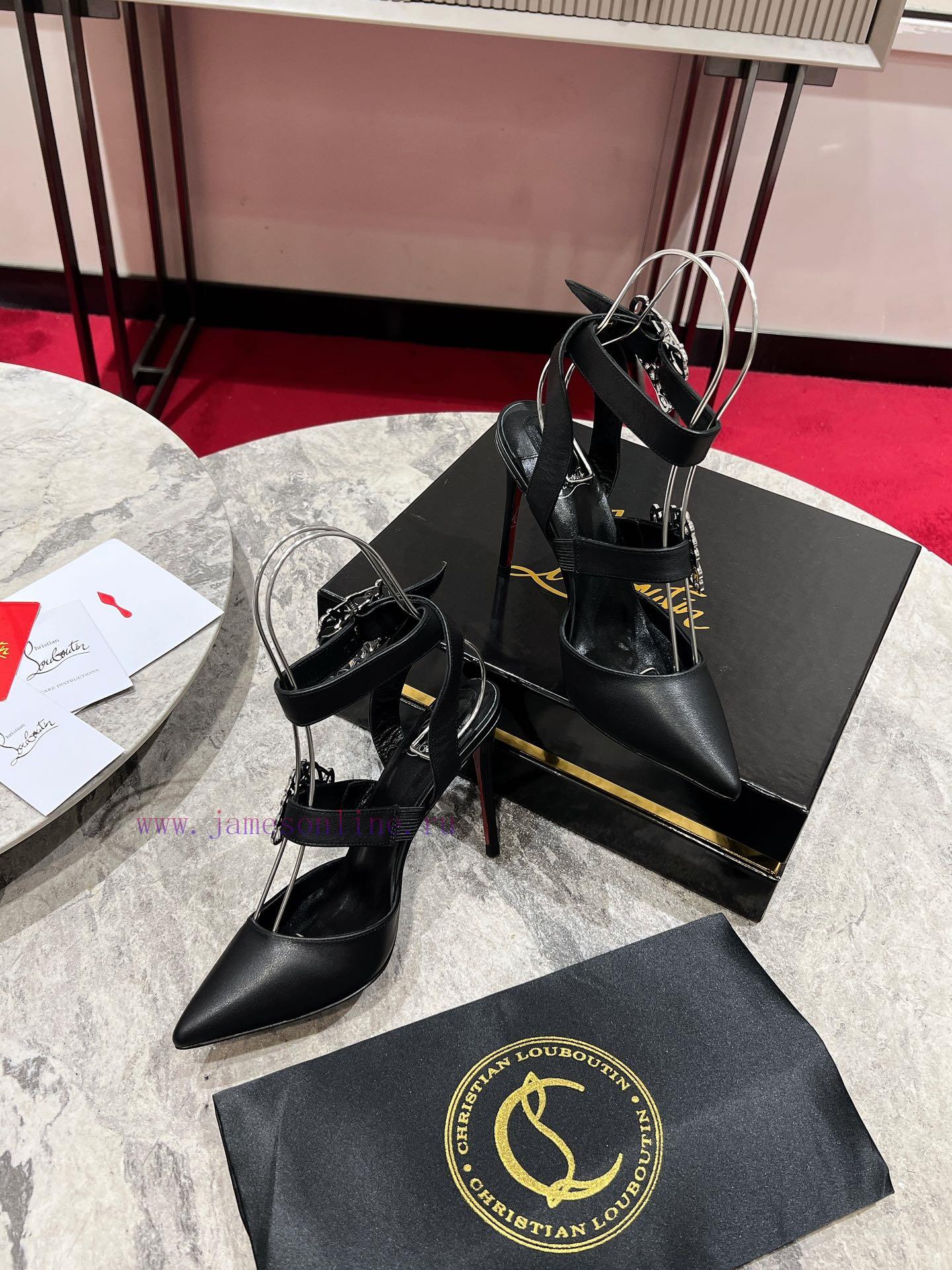CL buckle shoes ∙ ꫛꫀ w ︎ It comes with 100mm stiletto heels made entirely of black calf leatt34iooed - Image 4