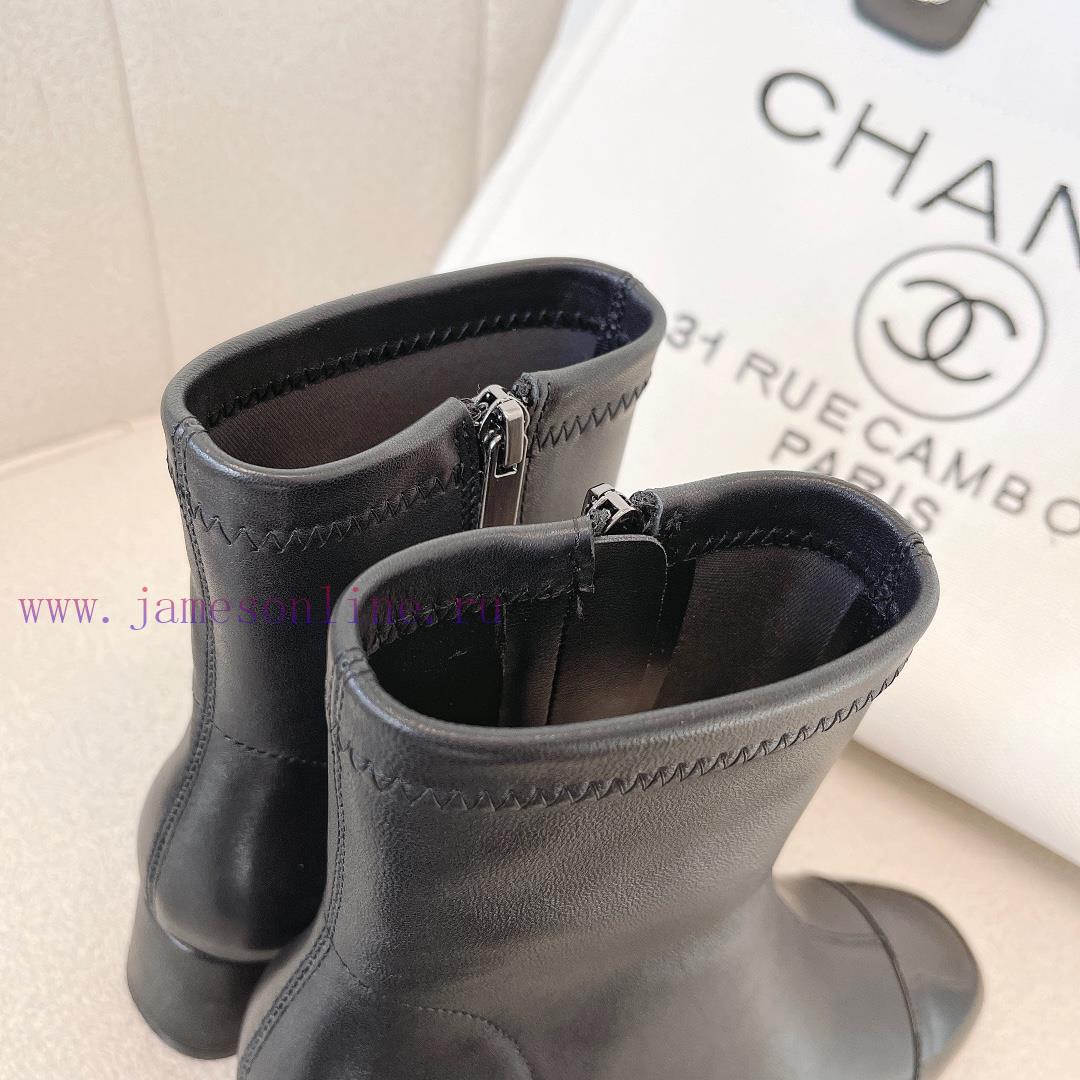 Chanel Chanel timeless classic patchwork thick heel elastic boots interpret elegant Chanel s8mw5uivc - Image 9