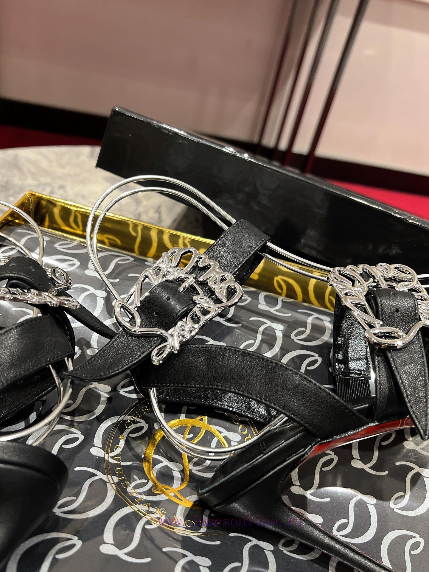 CL buckle shoes ∙ ꫛꫀ w ︎ It comes with 100mm stiletto heels made entirely of black calf leatt34iooed - Image 7