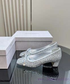 Jimmy Choo | Jay Chou's Classic BowPearl Coarse Heel Ballet Shoes Single ShoesJC Home's time5h6k343w