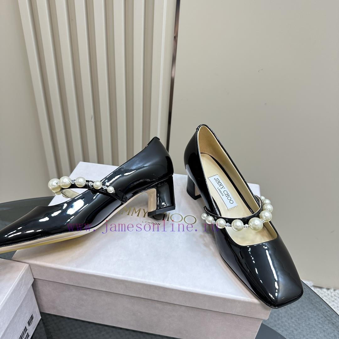Jimmy Choo/Jay Chou Classic Pearl Coarse Heel Mary Jane ShoesI believe that's why girls can'ndy9uahv - Image 4