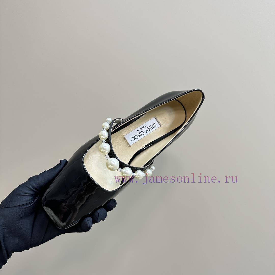 Jimmy Choo/Jay Chou Classic Pearl Coarse Heel Mary Jane ShoesI believe that's why girls can'ndy9uahv - Image 9