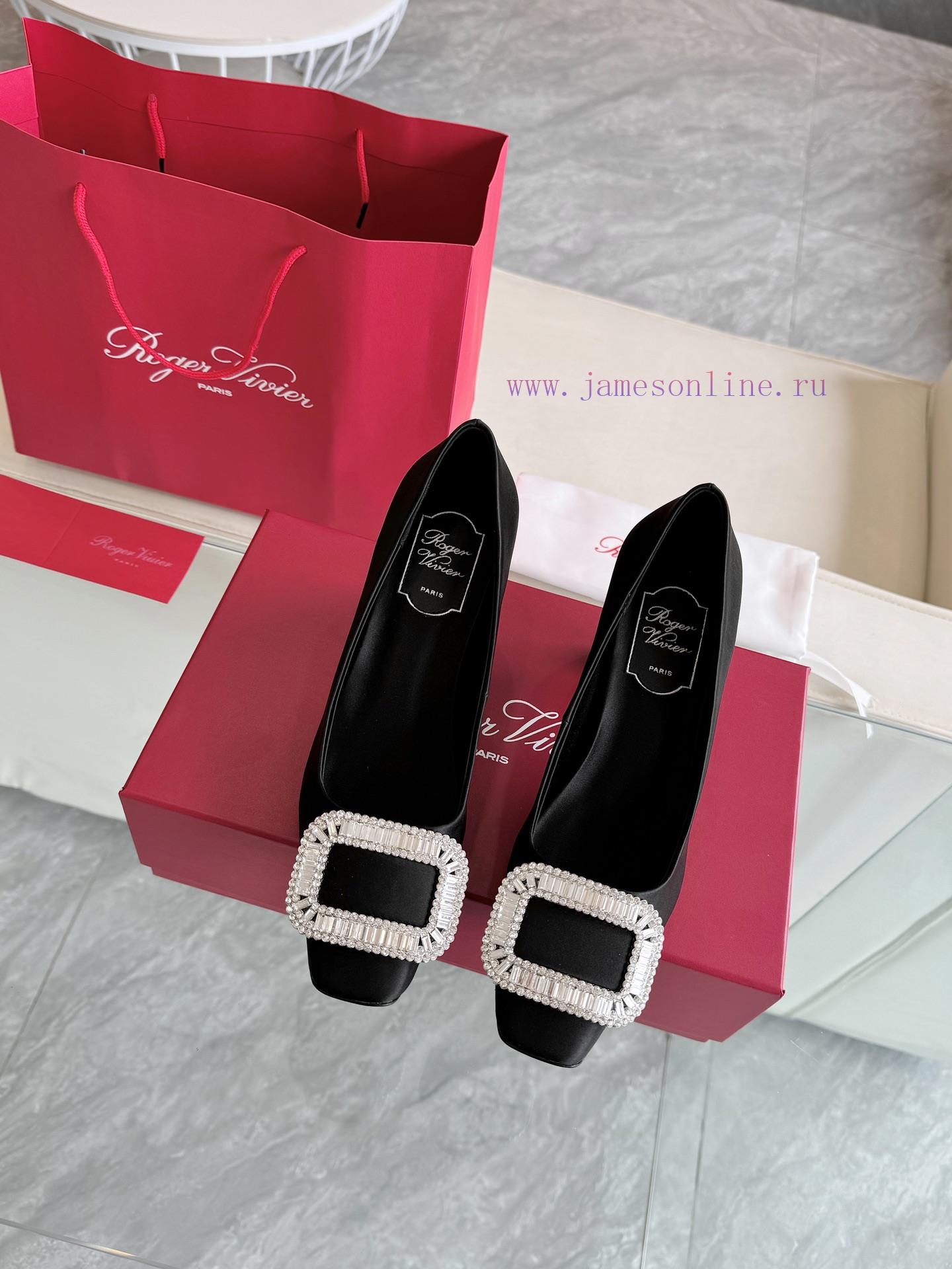 🪵 Roger Vivi 2025 Early Spring New RV Women's Shoes Bell Vivier Series Silk High Heels Singliijm73sz - Image 3