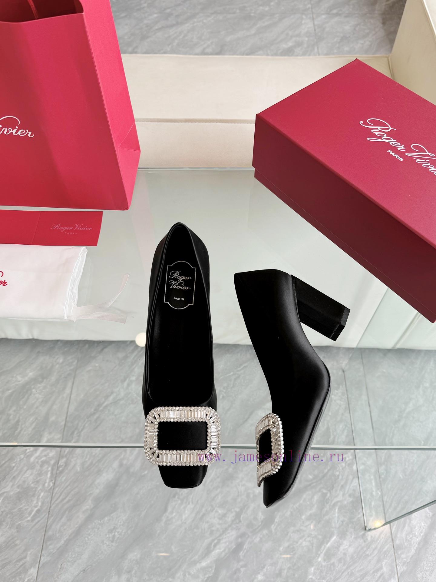 🪵 Roger Vivi 2025 Early Spring New RV Women's Shoes Bell Vivier Series Silk High Heels Singliijm73sz - Image 5