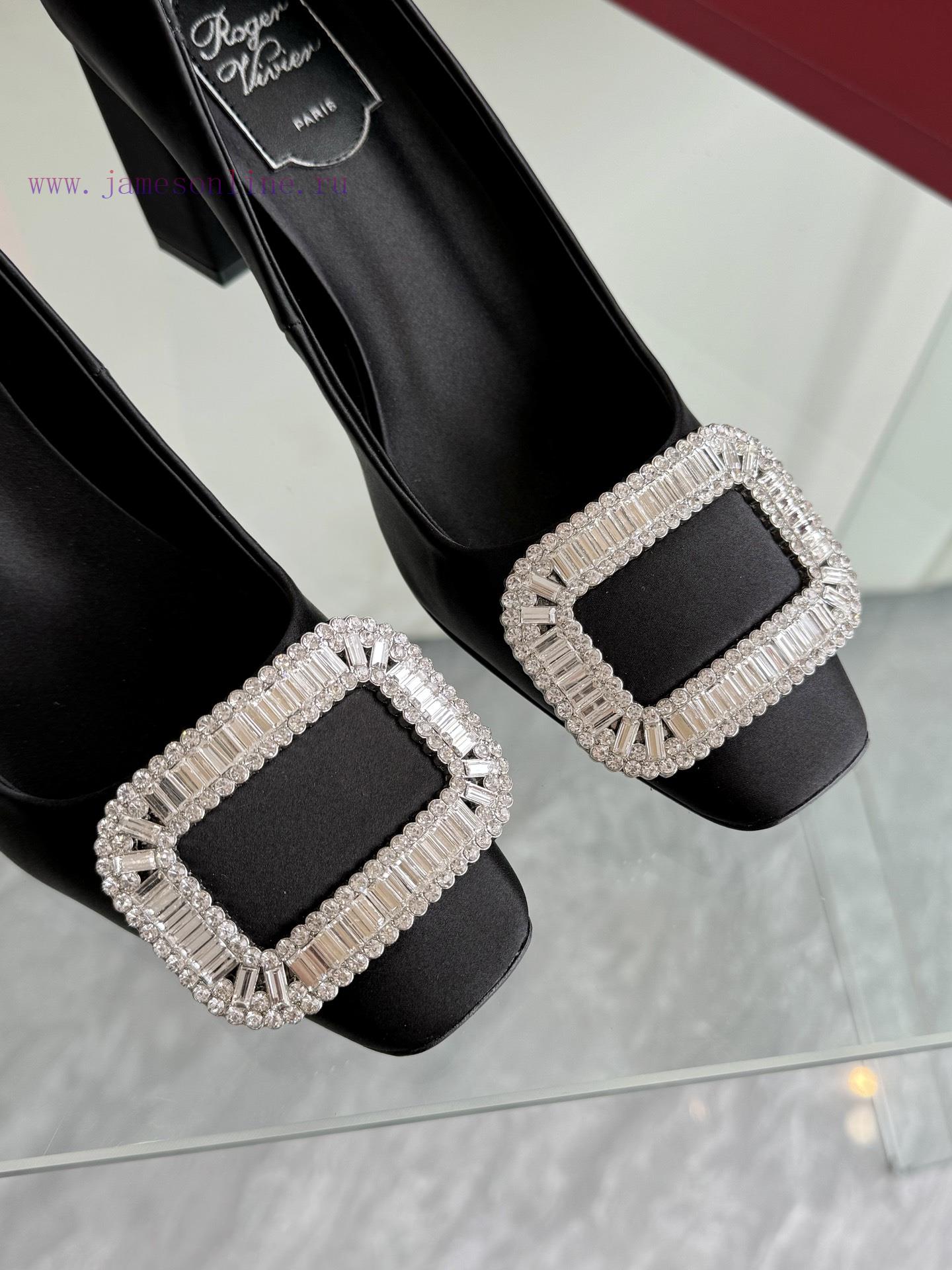 🪵 Roger Vivi 2025 Early Spring New RV Women's Shoes Bell Vivier Series Silk High Heels Singliijm73sz - Image 6