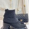 Chanel | Chanel 24K Autumn/Winter New Product Double CThick heeled socks bootsThis season's ncxmbmjz