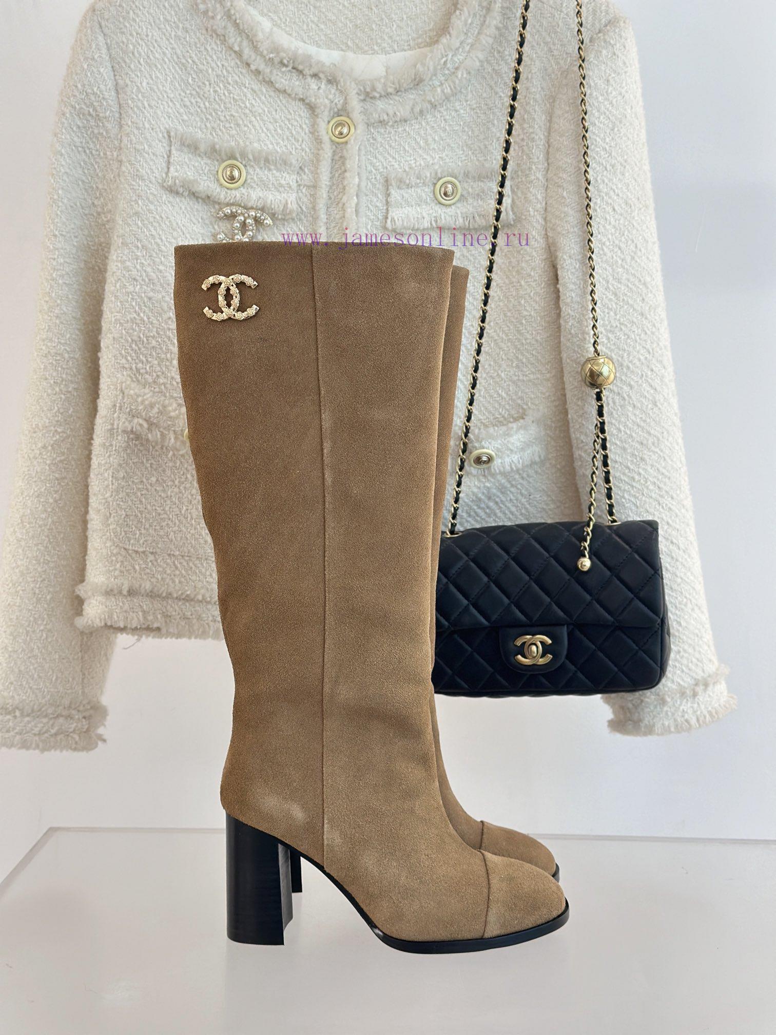 Chanel | Chanel 24c Autumn/Winter New ProductsDouble C thick heel boots seriesThe shoe upper55gudtmr