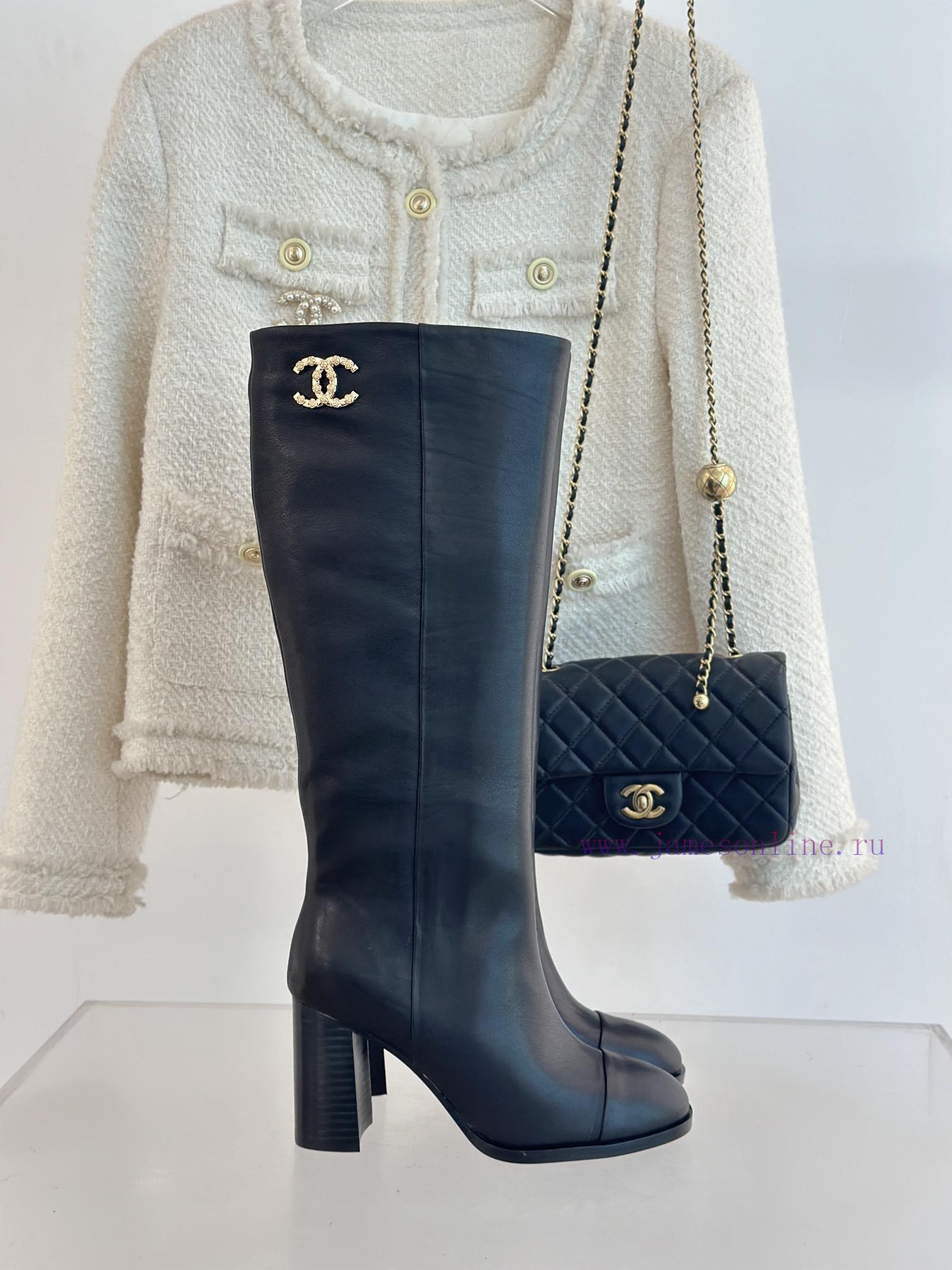 Chanel | Chanel 24c Autumn/Winter New ProductsDouble C thick heel boots seriesThe shoe upper8520x86p
