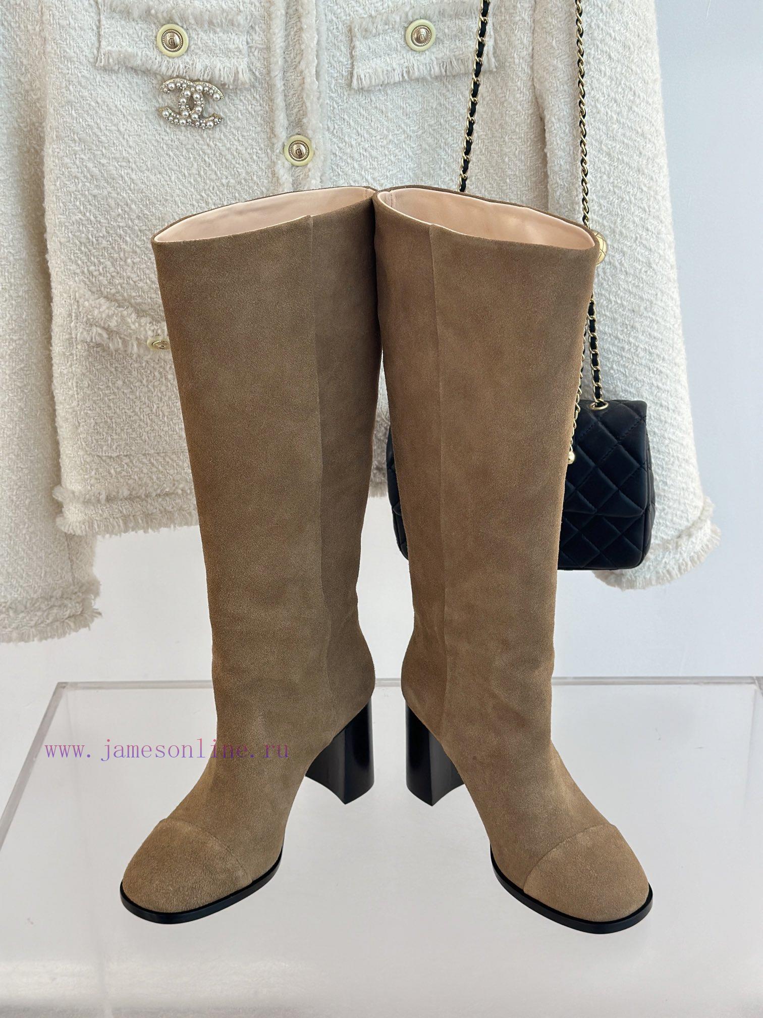 Chanel | Chanel 24c Autumn/Winter New ProductsDouble C thick heel boots seriesThe shoe upper55gudtmr - Image 6