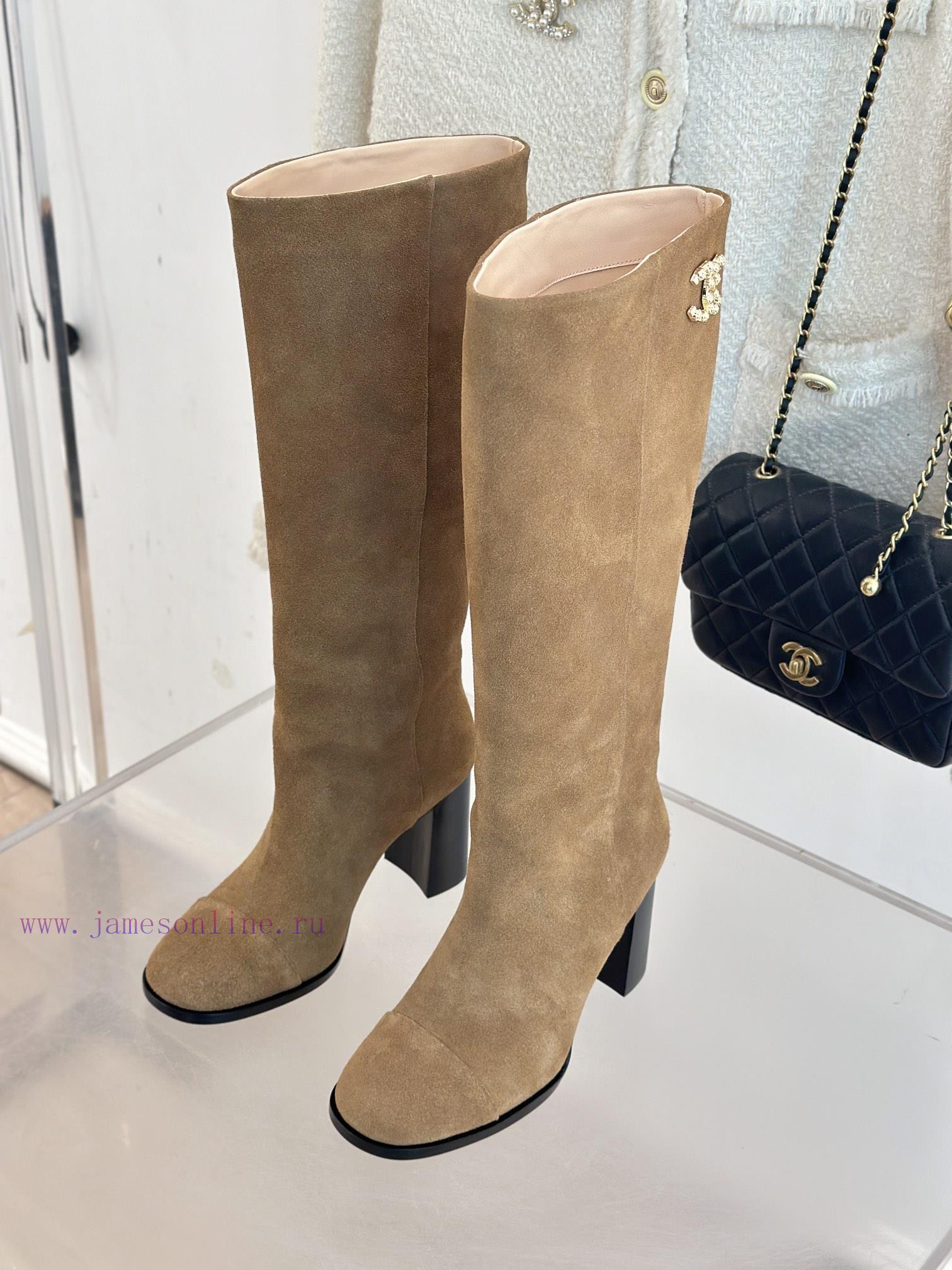 Chanel | Chanel 24c Autumn/Winter New ProductsDouble C thick heel boots seriesThe shoe upper55gudtmr - Image 7