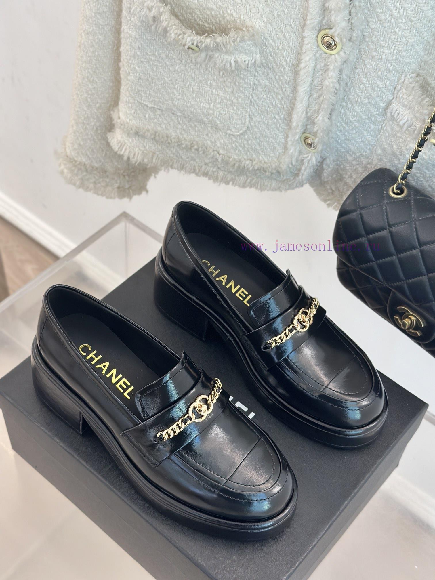 Chanel | Chanel 24K Early Spring New ProductDouble C-chain thick soled loafersThis season's o3vk79zk - Image 4