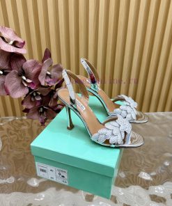 Aquazzura 2024 New Top Pineapple Women's Flower High Heel Sandals Original 1:1 Open Model Hejf56gwua