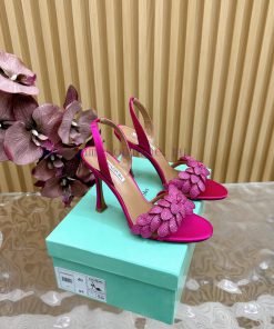 Aquazzura 2024 New Top Pineapple Women's Flower High Heel Sandals Original 1:1 Open Model Her1rva21d