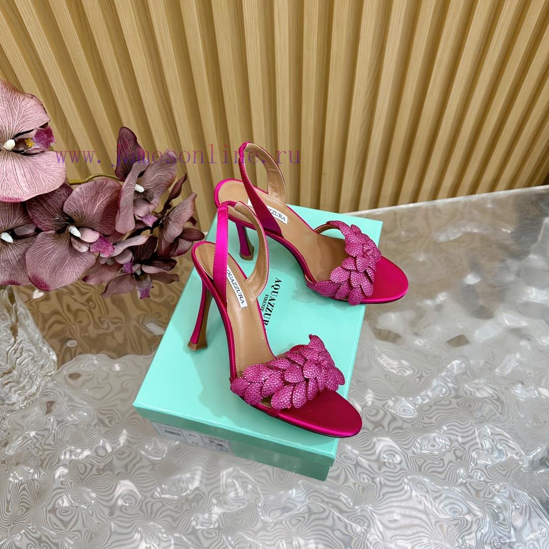 Aquazzura 2024 New Top Pineapple Women's Flower High Heel Sandals Original 1:1 Open Model Her1rva21d - Image 3