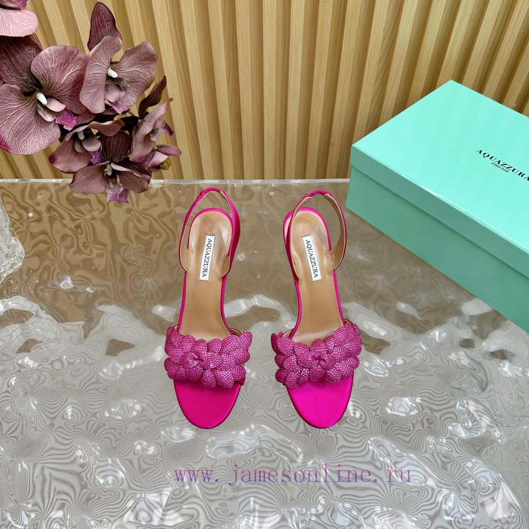 Aquazzura 2024 New Top Pineapple Women's Flower High Heel Sandals Original 1:1 Open Model Her1rva21d - Image 5