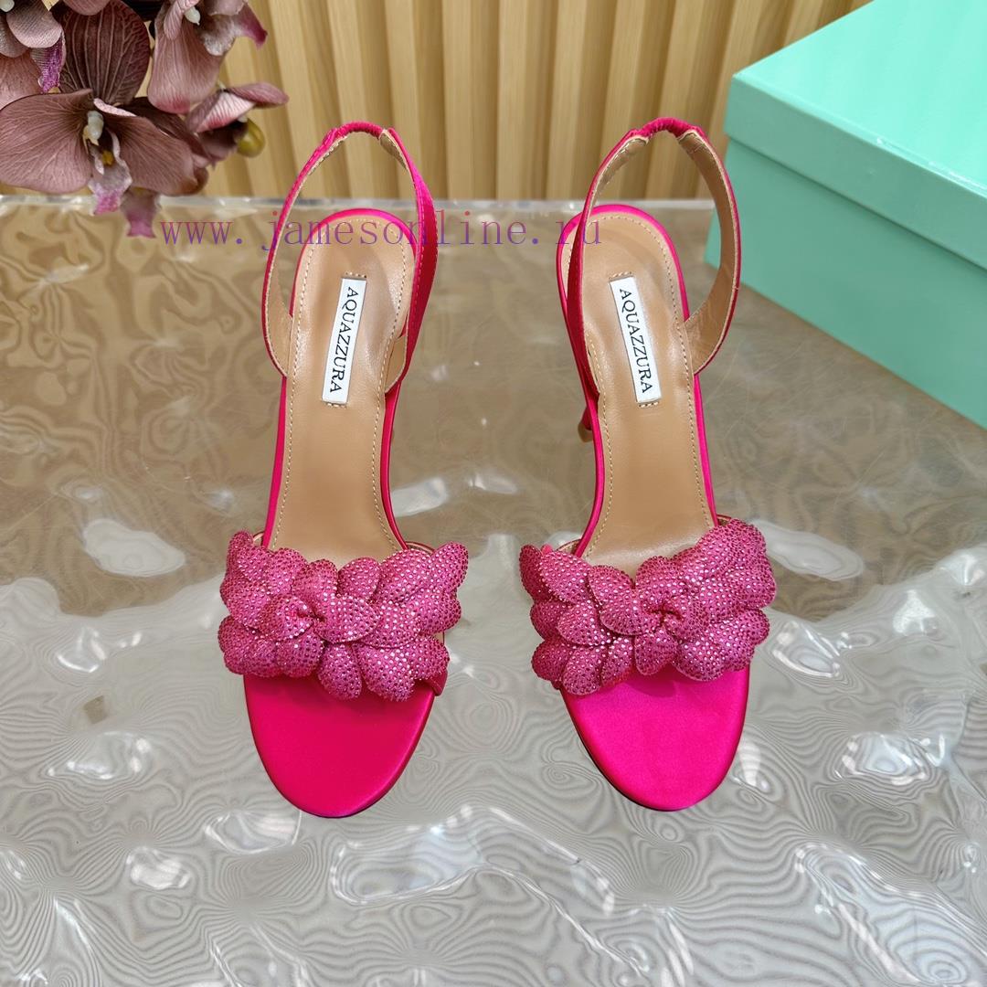 Aquazzura 2024 New Top Pineapple Women's Flower High Heel Sandals Original 1:1 Open Model Her1rva21d - Image 6