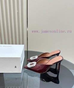 Top tierAmina Muaddi sparkling diamond buckle stunning high-heeled sandalsAuthentic 11 Remasz40vo0an
