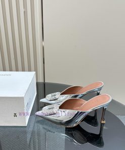 Top tierAmina Muaddi sparkling diamond buckle stunning high-heeled sandalsAuthentic 11 Remasscfsu4c3