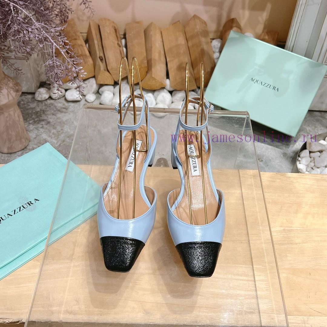 𝑨𝑸𝑼𝑨𝒁𝒛𝒖𝒓𝒂 𝟐𝟒𝒔𝒔 🤍 Top notch square toe women's high heels, this "FrenchFlirt" mid heel shoe lof2bjaq - Image 2