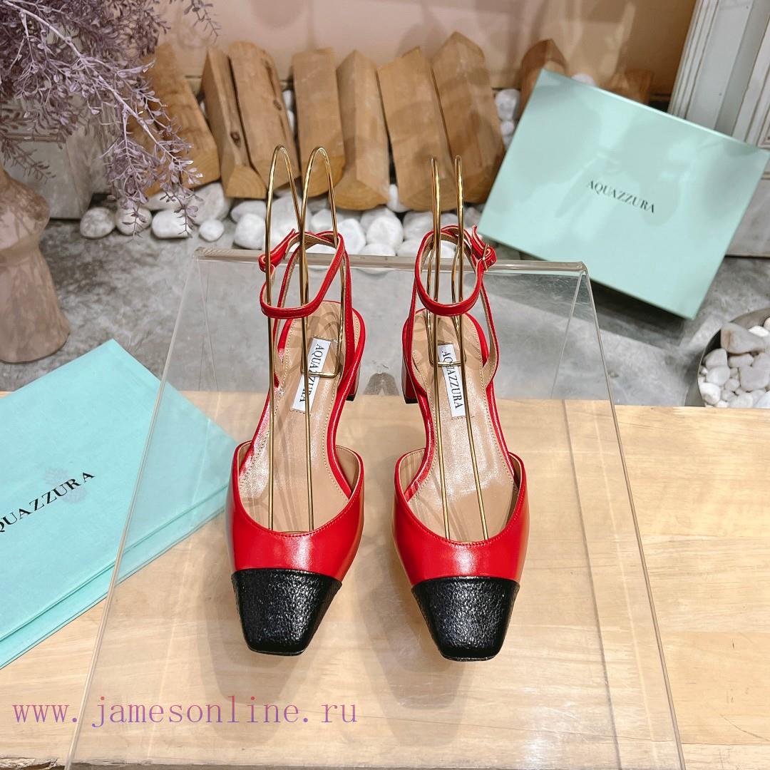 𝑨𝑸𝑼𝑨𝒁𝒛𝒖𝒓𝒂 𝟐𝟒𝒔𝒔 🤍 Top notch square toe women's high heels, this "FrenchFlirt" mid heel shoe afbdhj39 - Image 2