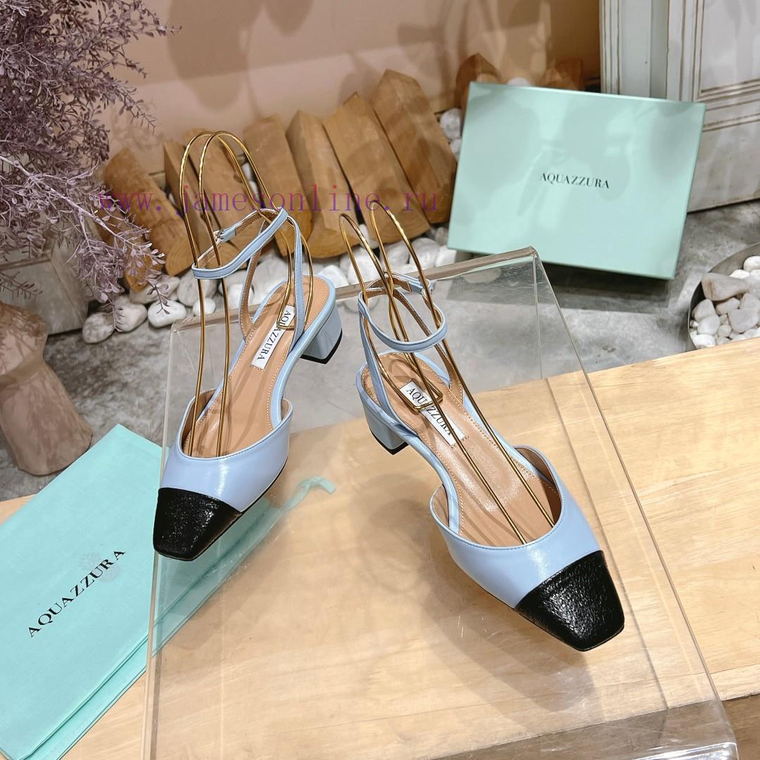 𝑨𝑸𝑼𝑨𝒁𝒛𝒖𝒓𝒂 𝟐𝟒𝒔𝒔 🤍 Top notch square toe women's high heels, this "FrenchFlirt" mid heel shoe lof2bjaq - Image 3
